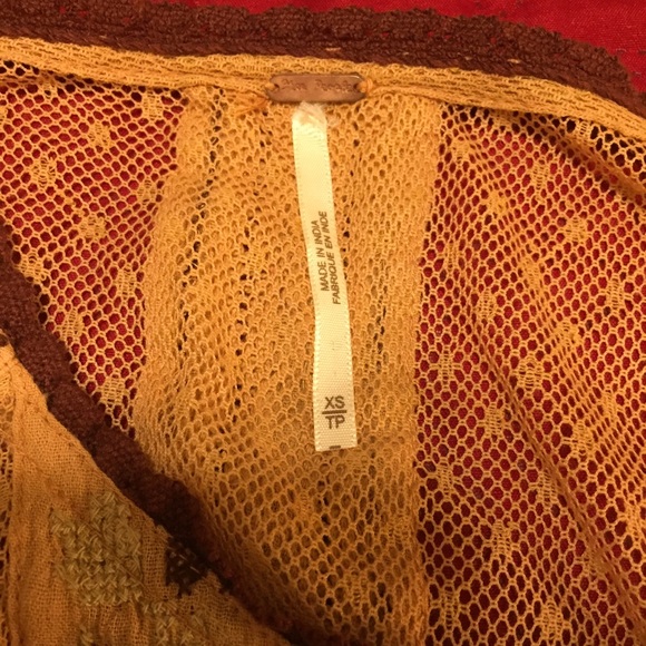 Free People Sheer Embroidered Boho Blouse X-Small - Picture 6 of 9